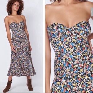 Veronica Beard Annika Silk Floral Strapless Dress. Excellent condition.